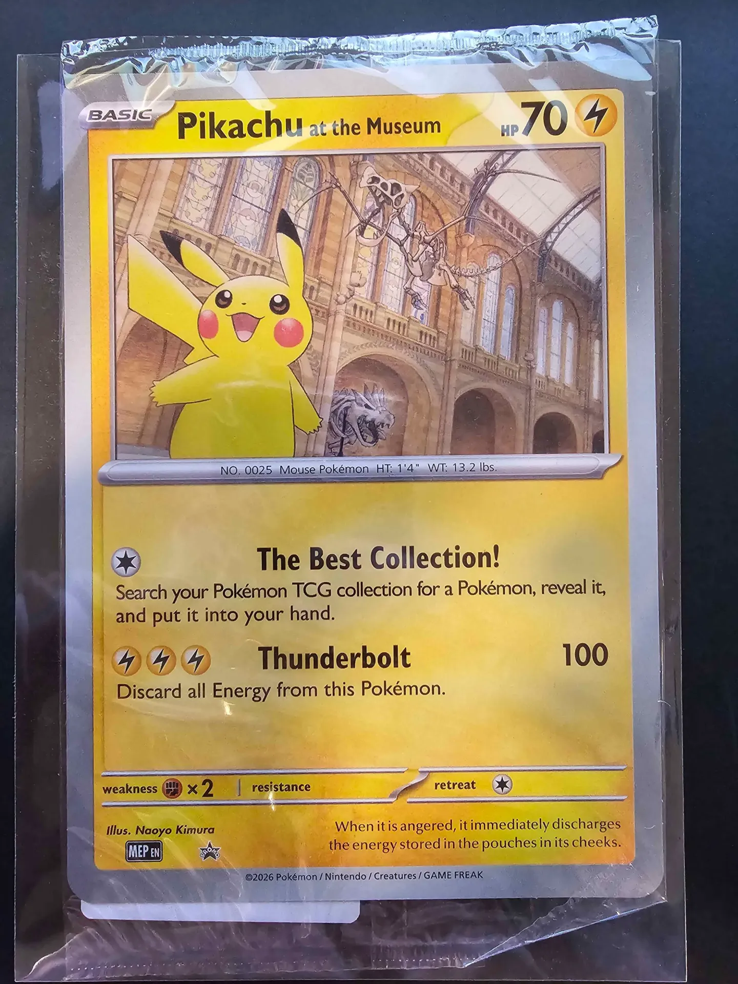 [PKMN-PATMNHM-NM-EN] Pikachu At The Museum National History Museum Jumbo Promo