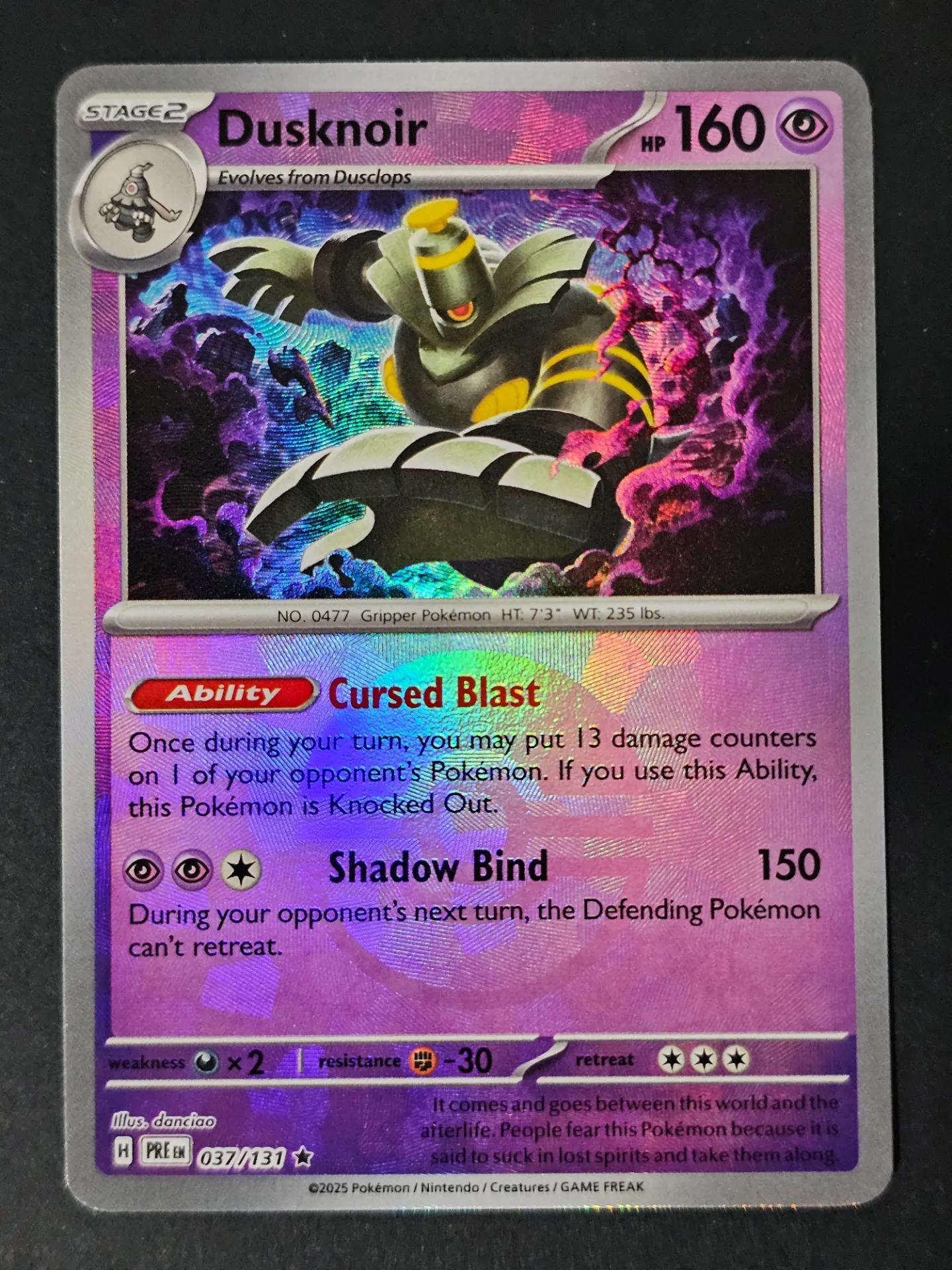 [PKMN-037/131-PB-NM-EN] Dusknoir 037/131 - Poke Ball Pokemon Prismatic Evolutions