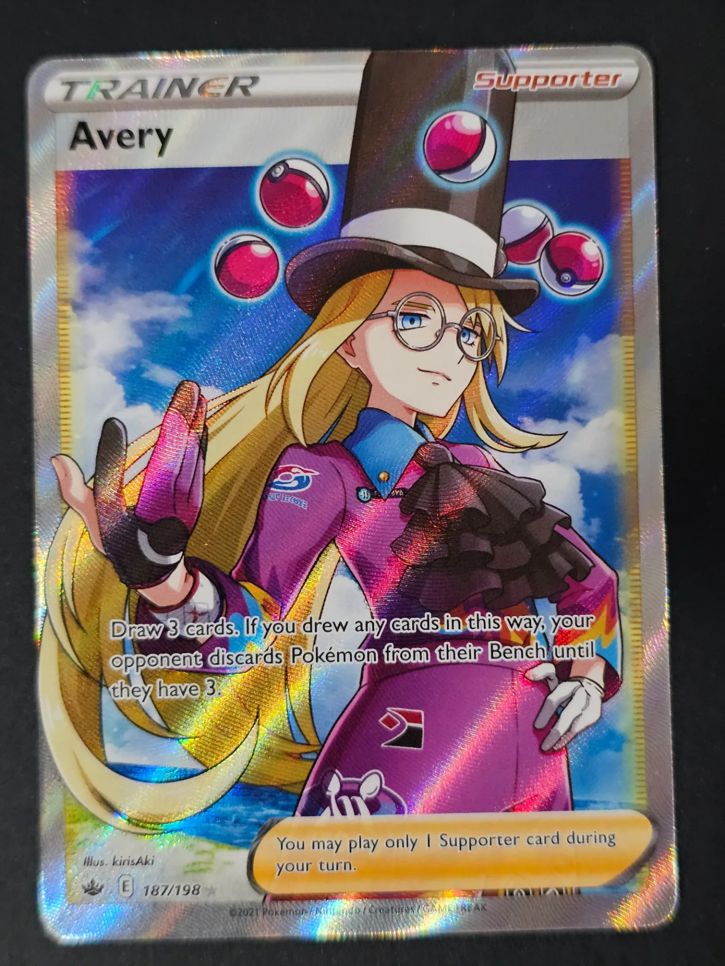 [PKMN-187/198-NM-OL-EN] Avery 187/198 - Ultra Rare Pokemon Chilling Reign