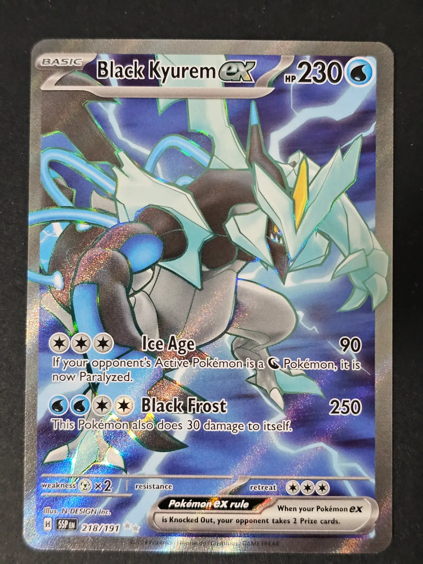 [PKMN-218/191-NM-EN] Black Kyurem EX 218/191 - Ultra Rare Pokemon Surging Sparks