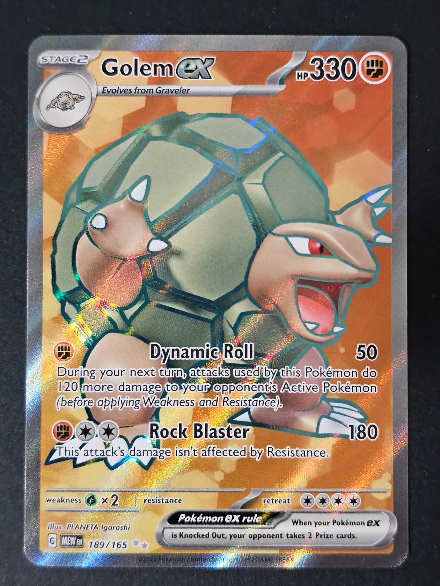 [PKMN-189/165-NM-EN] Golem EX 189/165 - Ultra Rare Pokemon 151