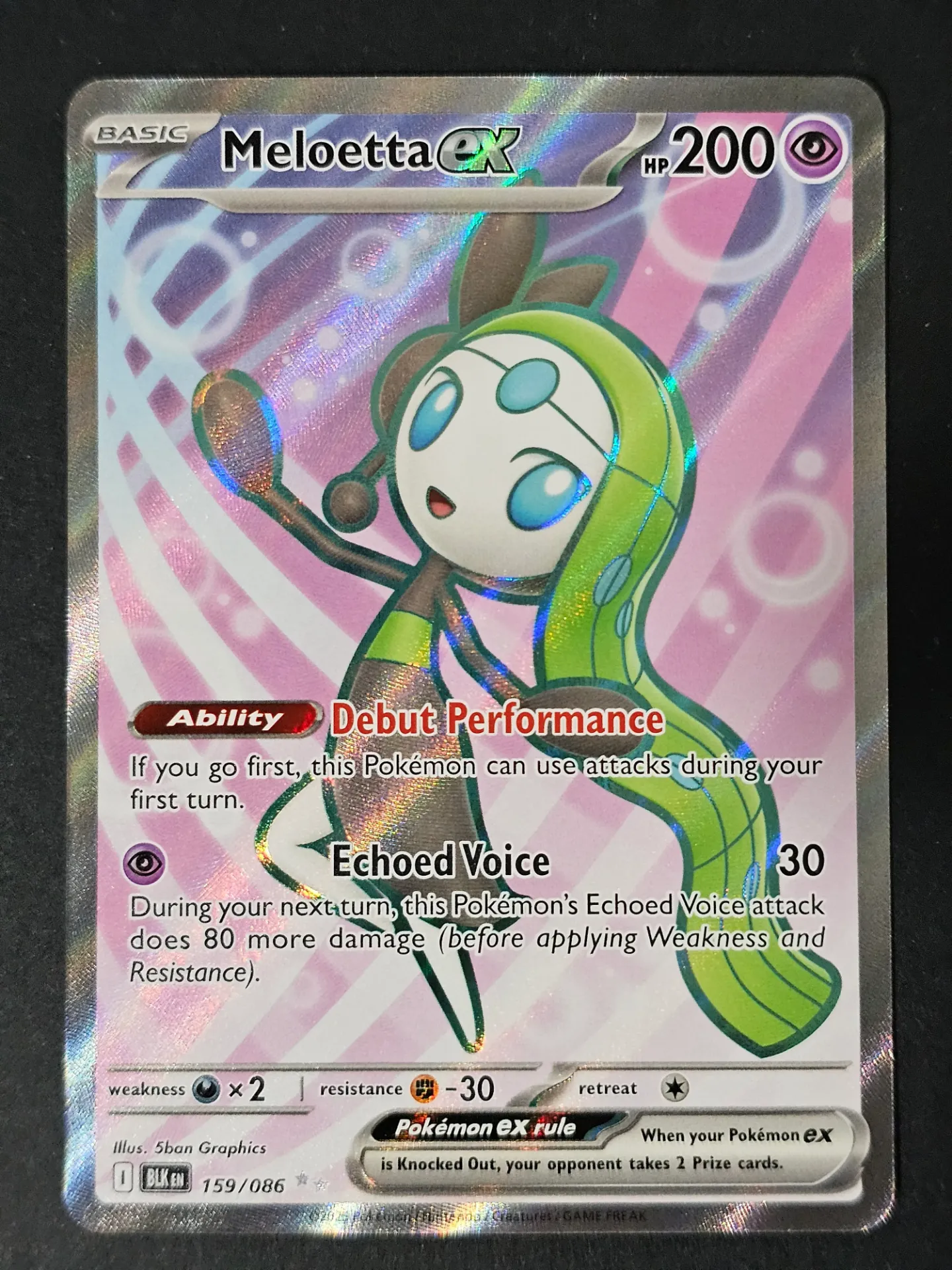 [PKMN-159/086-NM-EN] Meloetta EX 159/086 - Ultra Rare Pokemon Black Bolt