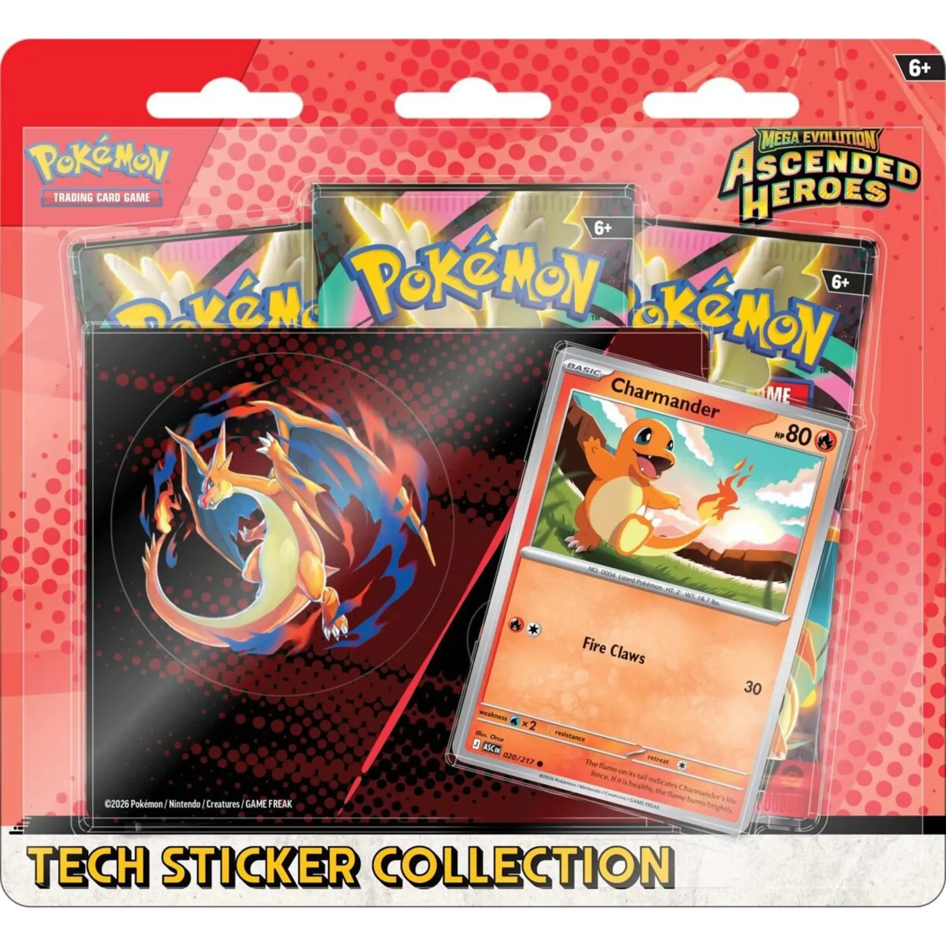 Pokemon - TCG - Mega Evolution Ascended Heroes Tech Sticker Collection (Charmander)
