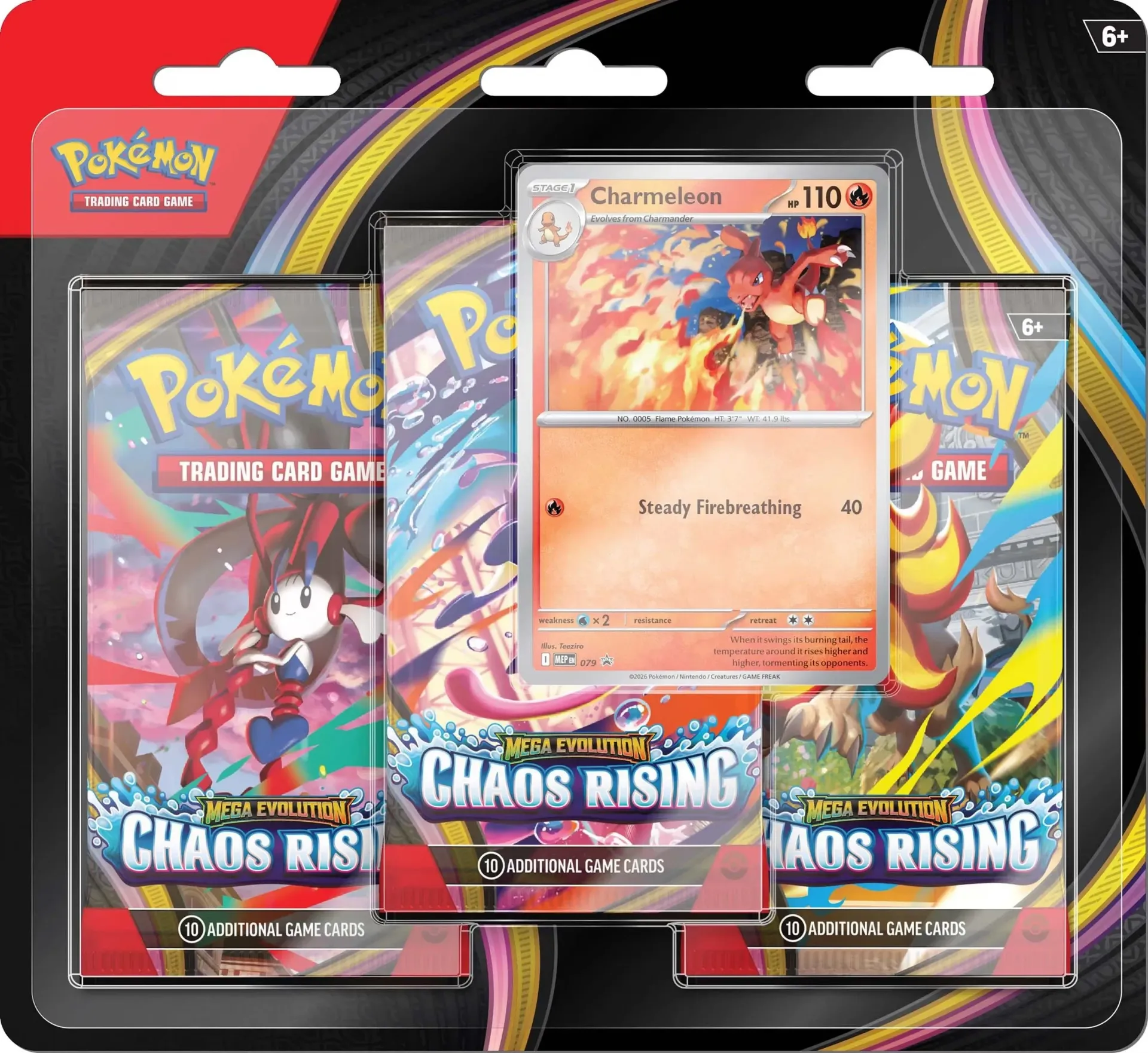 [PKMN-CHRI-3PB-EN] Pokemon - TCG - Mega Evolutions Chaos Rising 3 Pack Blister
