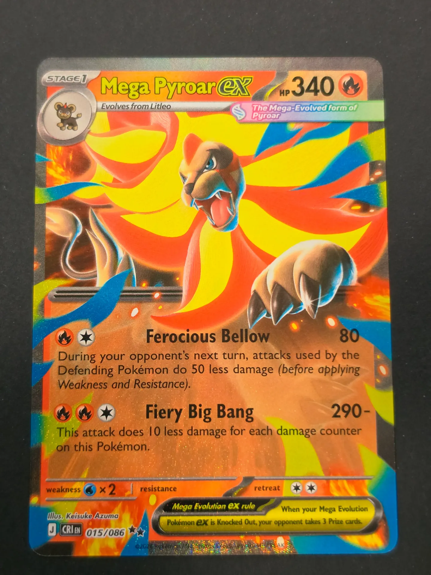 [PKMN-015/086-NM-EN] Mega Pyroar EX 015/086 - Double Rare Pokemon Chaos Rising