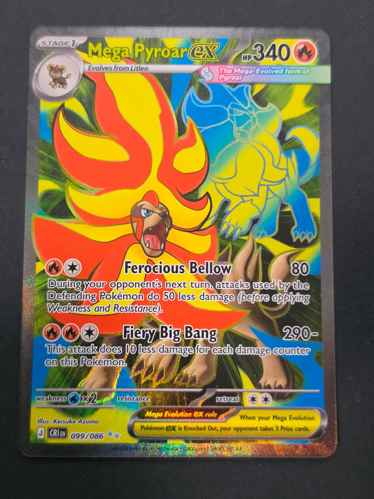 Mega Pyroar EX 099/086 - Ultra Rare Pokemon Chaos Rising