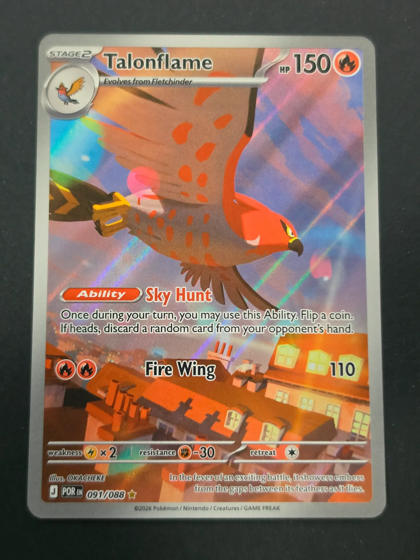 Talonflame 091/088 - Illustration Rare Pokemon Perfect Order